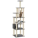 Kattenkrabpaal met sisal krabpalen 183 cm donkergrijs – Image 3