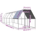 Kippenhok 2x10x2 m gegalvaniseerd staal - Afbeelding 5