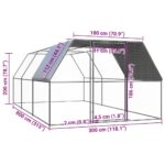 Kippenhok 3x8x2 m gegalvaniseerd staal – Image 5