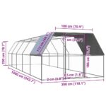 Kippenhok 3x10x2 m gegalvaniseerd staal - Afbeelding 5