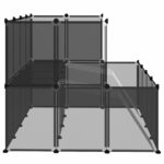 Dierenhok klein 143x107x93 polypropeen en staal zwart - Image 4