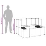 Dierenhok klein 143x107x93 polypropeen en staal zwart - Image 10