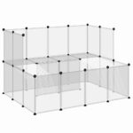 Dierenhok klein 143x107x93 cm polypropeen en staal transparant - Afbeelding 2