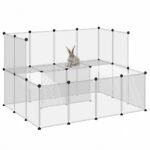Dierenhok klein 143x107x93 cm polypropeen en staal transparant - Afbeelding 6