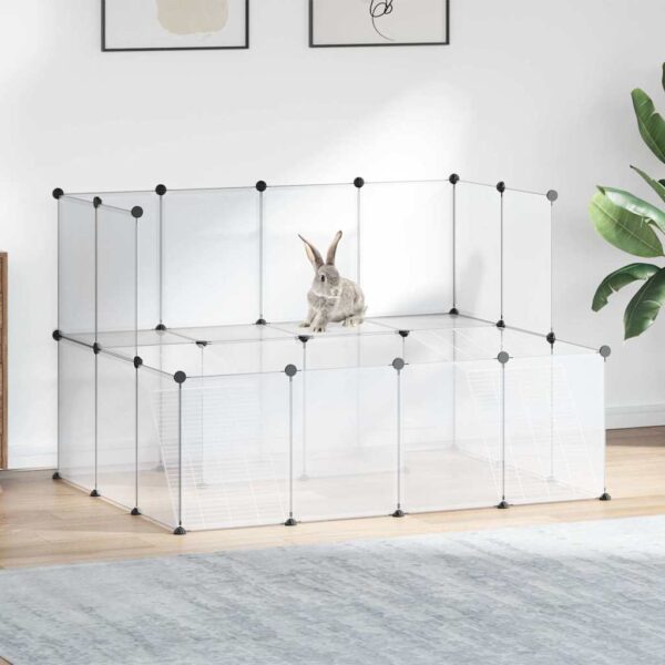 Dierenhok klein 143x107x93 cm polypropeen en staal transparant
