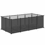Dierenhok klein 144x74x46,5 cm polypropeen en staal zwart - Afbeelding 5