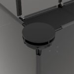 Dierenhok klein 144x74x46,5 cm polypropeen en staal zwart - Afbeelding 7