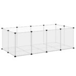 Dierenhok klein 144x74x46,5 cm polypropeen en staal transparant – Image 2