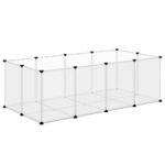 Dierenhok klein 144x74x46,5 cm polypropeen en staal transparant – Image 5