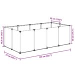 Dierenhok klein 144x74x46,5 cm polypropeen en staal transparant – Image 9