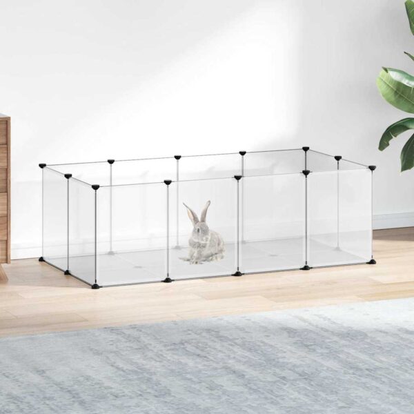 Dierenhok klein 144x74x46,5 cm polypropeen en staal transparant