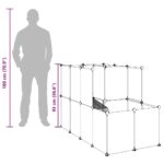 Dierenhok klein 142x74x93 cm polypropeen en staal zwart - Afbeelding 10