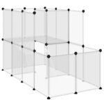 Dierenhok klein 142x74x93 cm polypropeen en staal transparant - Image 2