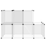 Dierenhok klein 142x74x93 cm polypropeen en staal transparant - Image 4