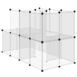 Dierenhok klein 142x74x93 cm polypropeen en staal transparant - Image 5