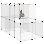 Dierenhok klein 142x74x93 cm polypropeen en staal transparant - Image 6