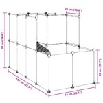 Dierenhok klein 142x74x93 cm polypropeen en staal transparant - Image 9