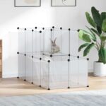 Dierenhok klein 142x74x93 cm polypropeen en staal transparant
