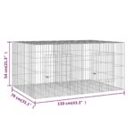 Konijnenkooi met 2 panelen 110x79x54 cm gegalvaniseerd ijzer – Image 7