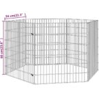 Dierenverblijf 6 panelen 54x60 cm gegalvaniseerd ijzer – Image 8