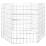 Dierenverblijf 6 panelen 54x80 cm gegalvaniseerd ijzer - Afbeelding 2