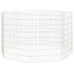 Dierenverblijf 8 panelen 54x80 cm gegalvaniseerd ijzer - Afbeelding 3