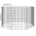 Dierenverblijf 8 panelen 54x80 cm gegalvaniseerd ijzer - Afbeelding 8