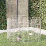Dierenverblijf 8 panelen 54x80 cm gegalvaniseerd ijzer