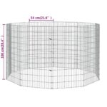 Dierenverblijf 10 panelen 54x100 cm gegalvaniseerd ijzer – Image 8