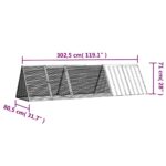 Konijnenkooi Antraciet 302,5x80,5x71 cm Gegalvaniseerd Staal - Image 6