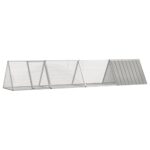 Konijnenhok 403,5x80,5x71 cm gegalvaniseerd staal grijs