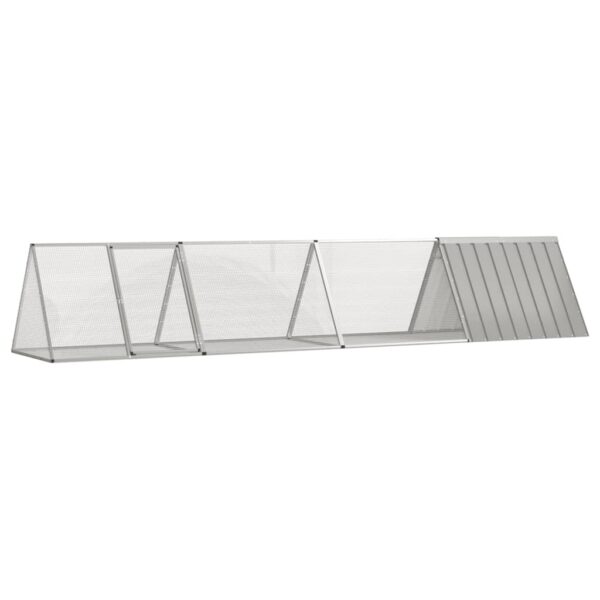 Konijnenhok 403,5x80,5x71 cm gegalvaniseerd staal grijs
