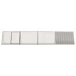 Konijnenhok 403,5x80,5x71 cm gegalvaniseerd staal grijs - Afbeelding 3