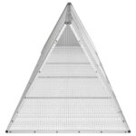 Konijnenhok 504,5x80,5x71 cm gegalvaniseerd staal grijs - Afbeelding 4