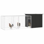 Kippenhok 300x91x100 cm gegalvaniseerd staal antracietkleurig – Image 2
