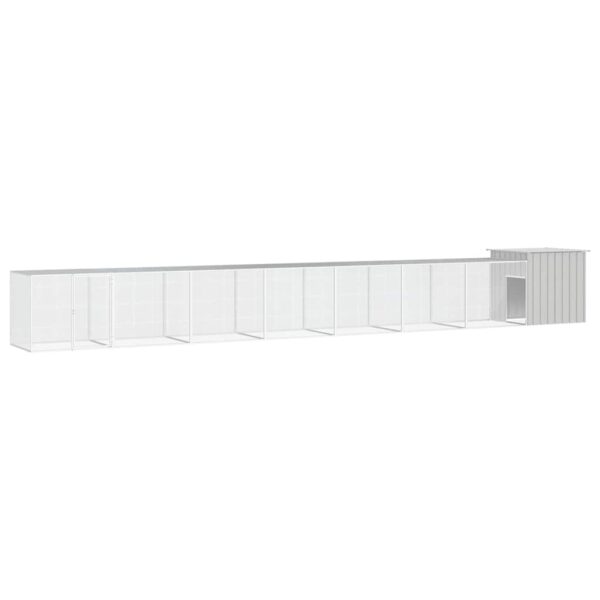 Kippenhok 700x91x100 cm gegalvaniseerd staal grijs