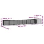 Kippenhok 800x91x100 cm gegalvaniseerd staal grijs - Afbeelding 5
