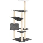 Kattenmeubel met sisal krabpalen 142 cm donkergrijs - Afbeelding 5