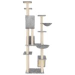 Kattenmeubel met sisal krabpalen 191 cm lichtgrijs – Image 4