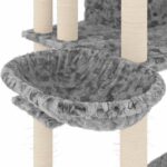 Kattenmeubel met sisal krabpalen 191 cm lichtgrijs – Image 6