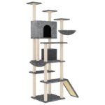 Kattenmeubel met sisal krabpalen 191 cm donkergrijs - Afbeelding 2