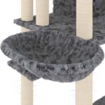 Kattenmeubel met sisal krabpalen 191 cm donkergrijs - Afbeelding 6