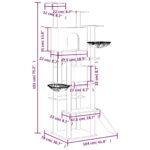 Kattenmeubel met sisal krabpalen 191 cm donkergrijs - Afbeelding 7