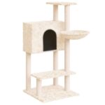 Kattenmeubel met sisal krabpalen 108,5 cm crèmekleurig - Image 2