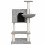 Kattenmeubel met sisal krabpalen 108,5 cm lichtgrijs – Image 4