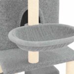 Kattenmeubel met sisal krabpalen 180 cm lichtgrijs – Image 6