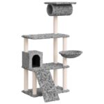 Kattenmeubel met sisal krabpalen 131 cm lichtgrijs - Afbeelding 2