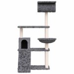 Kattenmeubel met sisal krabpalen 131 cm donkergrijs - Afbeelding 3