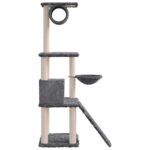 Kattenmeubel met sisal krabpalen 131 cm donkergrijs - Afbeelding 4
