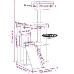 Kattenmeubel met sisal krabpalen 131 cm donkergrijs - Afbeelding 7